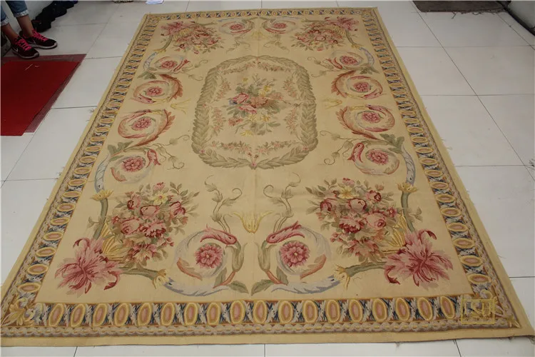 

Free Shipping 6'X9' French Aubusson rug hand woven100% New Zealand wool rugs and carpets