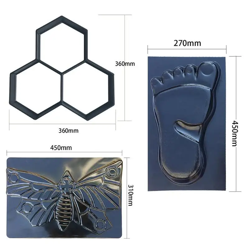 Сад Путь чайник Плесень многоразовые Бетон цемент шаговый камень дизайн асфальтоукладчик ходить Плесень DIY Пластиковая форма для кирпича