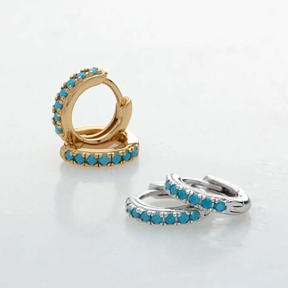 Новинка! Европейский стиль, повседневные 925 пробы серебряные серьги-кольца Huggie с кристаллами CZ, простые женские серьги-манжеты