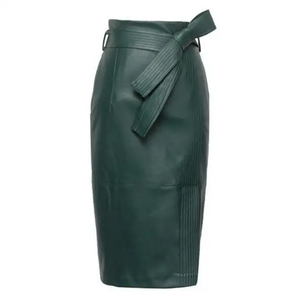

Fashion 4XL leather Skirt Women Plus Size Autumn Winter Sexy High Waist Faux leather Skirts Womens Belted Fashion Pencil Skirt