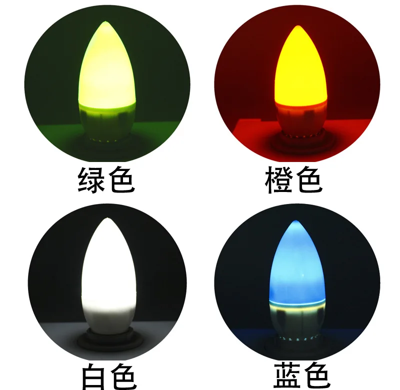 

JSEX LED bulb E14 Color Bubble red yellow green white candle lamp @3