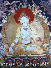 Seda Bordado Arte Budismo do tibete Tangka tara verde estátua de buda Thangka