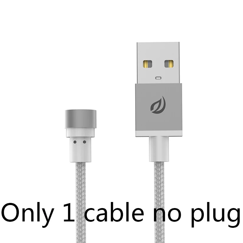 WSKEN Круглый Магнитный кабель, USB C type C Micro USB кабель магнитное зарядное устройство кабели для мобильных телефонов для iPhone 7 8 X USB кабель - Цвет: 1 cable no plug WH
