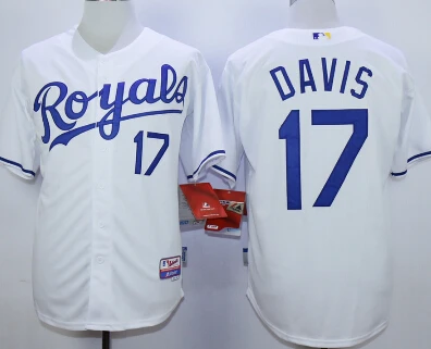 Kansas City Royals #17 Wade Davis Authentic Baseball Jersey KC