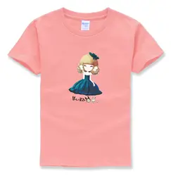 2018 летние топы для девочек футболки бренда kawaii уличная homme Детские рубашки смешно с коротким рукавом Круглая горловина Цвет Детские