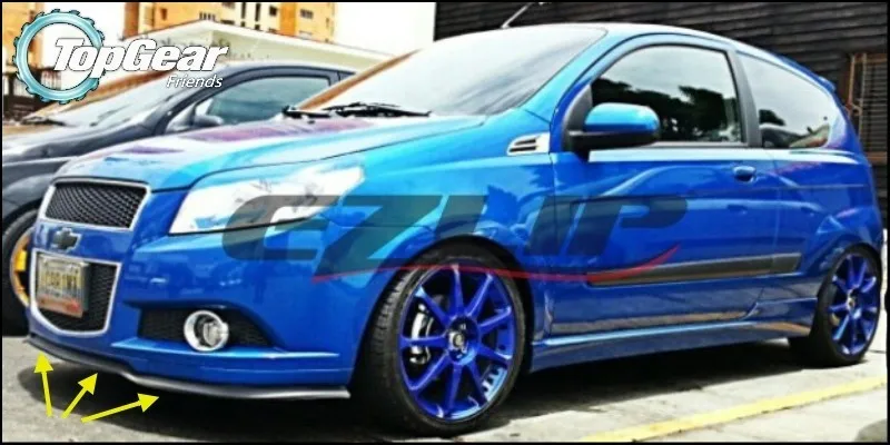 Bumper Lip Front Skirt Deflector For Chevrolet Sonic 2011~2016 Top Gear Shop Spoiler For Car Tuning Body Kit Strip demo2