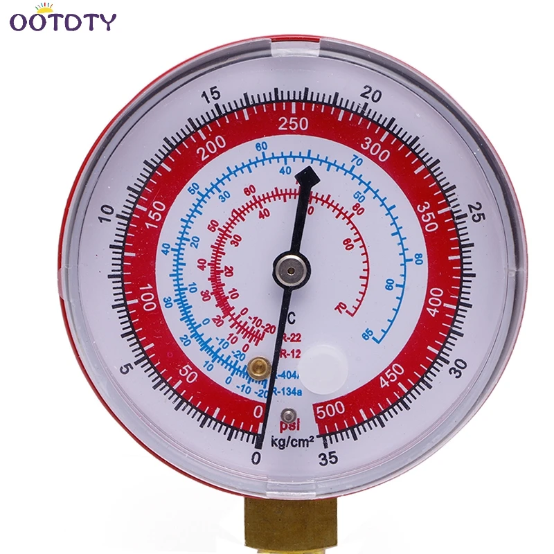 

Air Conditioner R410A R134A R22 Refrigerant High Pressure Gauge PSI KPA Red-25