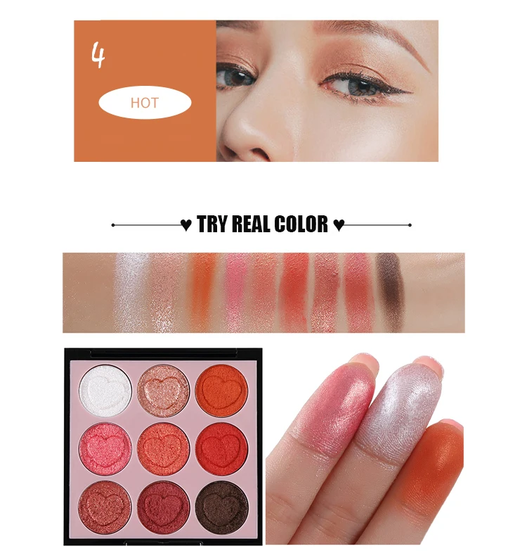 HOLD LIVE 9 Color Eyeshadow Palette Shimmer Matte Glitter Eye Shadow Palette Pigment Diamond Eyeshadow Glitter Nude Eyes Makeup (12)