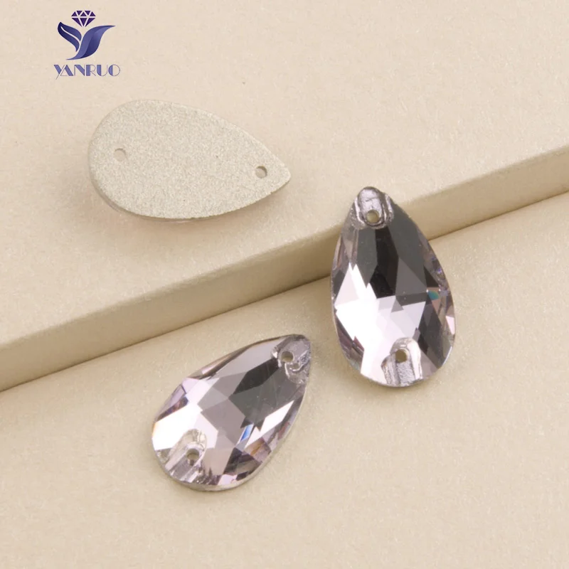 

YANRUO 3230 Drop Light Amethyst Sew on Stones Flat Back Rhinestones Crystals Sewing Rhinestone For Wedding Dress Cart Clothes