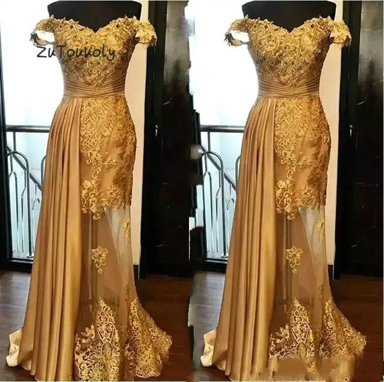 plus size gold evening gowns