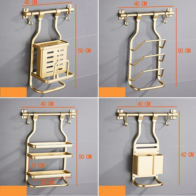 Hongdec современный дизайн настенное крепление черный и золотой кухонная утварь держатель для специй Ложка Крюк не требуется сверление