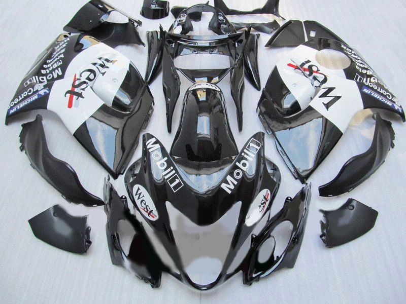

Injection Fairing kit for SUZUKI Hayabusa GSXR1300 08 09 10 11 12 GSXR 1300 2008 2012 ABS White black Fairings set+Gifts SE04