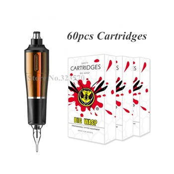 

Original HUMMINGBIRD BRONC PEN Swiss Motor Rotary Cartridge Tattoo Machine + Three Box BIGWASP Cartridge Needles (20Pcs/Box)