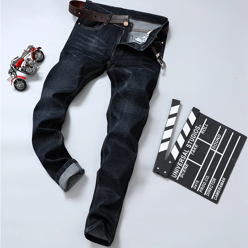 SULEE Брендовые мужские джинсы, известный бренд, узкие прямые деловые повседневные черные эластичные хлопковые джинсовые штаны, брюки panta