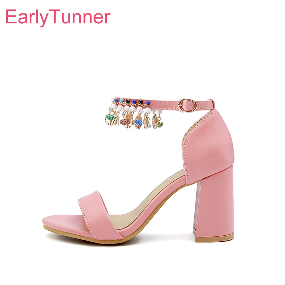 

2018 Brand New Sales Rome Apricot White Women Party Sandals High Heels Pink Lady Wedding Shoes ES808 Plus Big Size 10 32 43 46