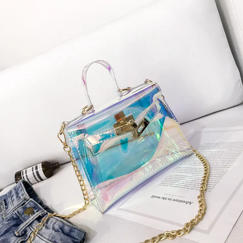 

Transparent 2019 New Single Shoulder Baitao Slant Bag Summer ins Super Fire Bag