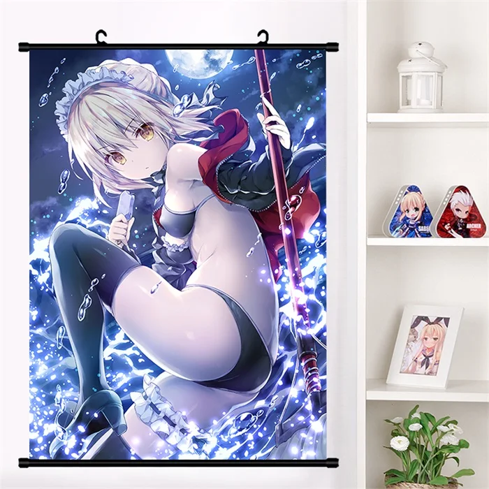 Аниме игра Fate/stay night Arturia Pendragon Saber Alter настенный свиток Фреска плакат Настенные подвесные плакаты коллекция домашнего декора - Цвет: I