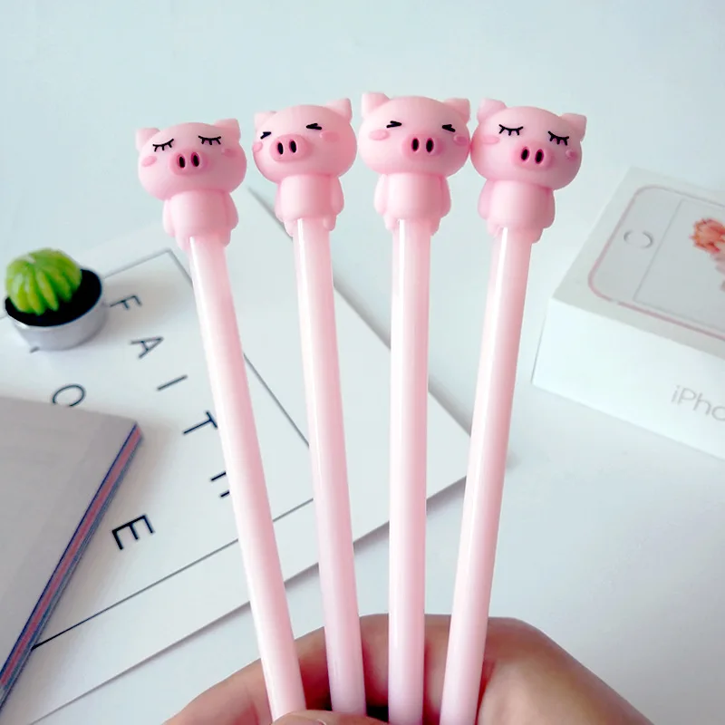 

1 pcs new creative cartoon stationery black pen cute piggy styling Neutral pen