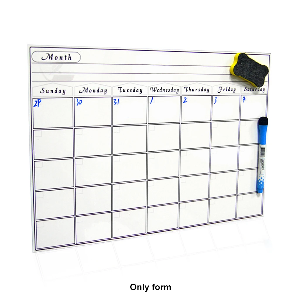 

Practical Daily Planner Weekly Month For Fridge Kitchen Durable Calendar Anti-stain Memo Reminder Magnetic Whiteboard Rewritable