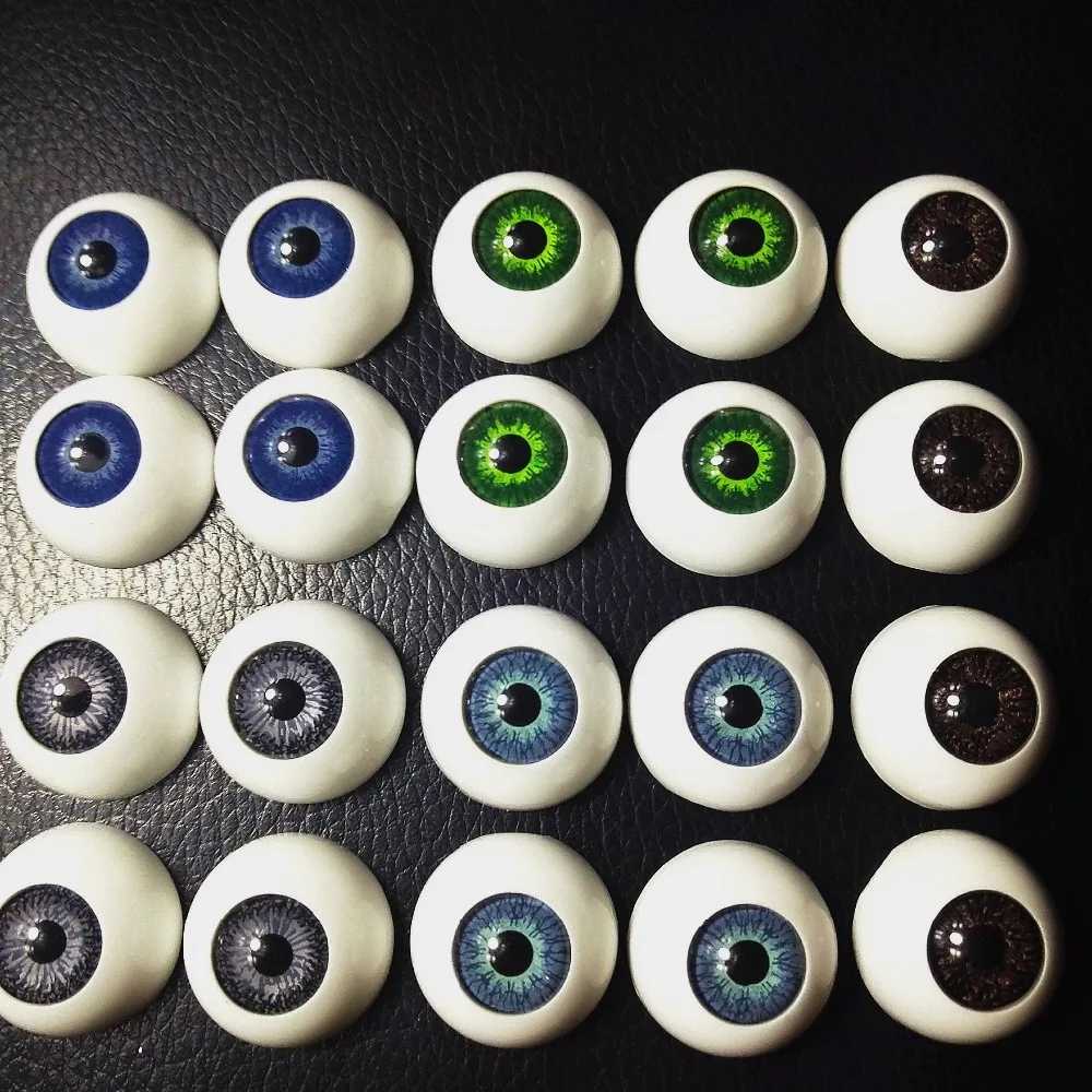 10 parov / sklop 22 mm akrilne lutke za oči, mešanica 5 barvnih očes, plastične oči za lutke za igrače, prerojene lutke, modni dodatki za punčke DIY