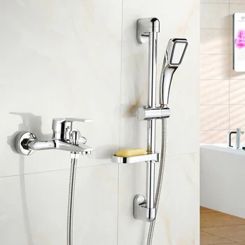 

Dofaso simple bath shower faucet wall mount handheld shower set