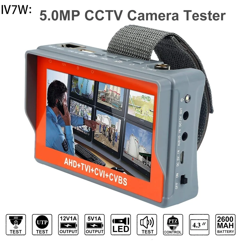 Монитор IV7W для видеонаблюдения 4 3 дюйма в 1 HD AHD CVI TVI CVBS аналоговые камеры 5 Мп 1080P 960P
