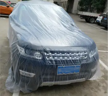 

Clear Plastic Temporary Universal Disposable Car Cover 3.8*6.6M Rain Dust Garage US