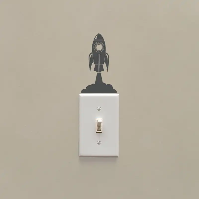 Ракета запуск и инопланетяне виниловый переключатель панель наклейки крышка