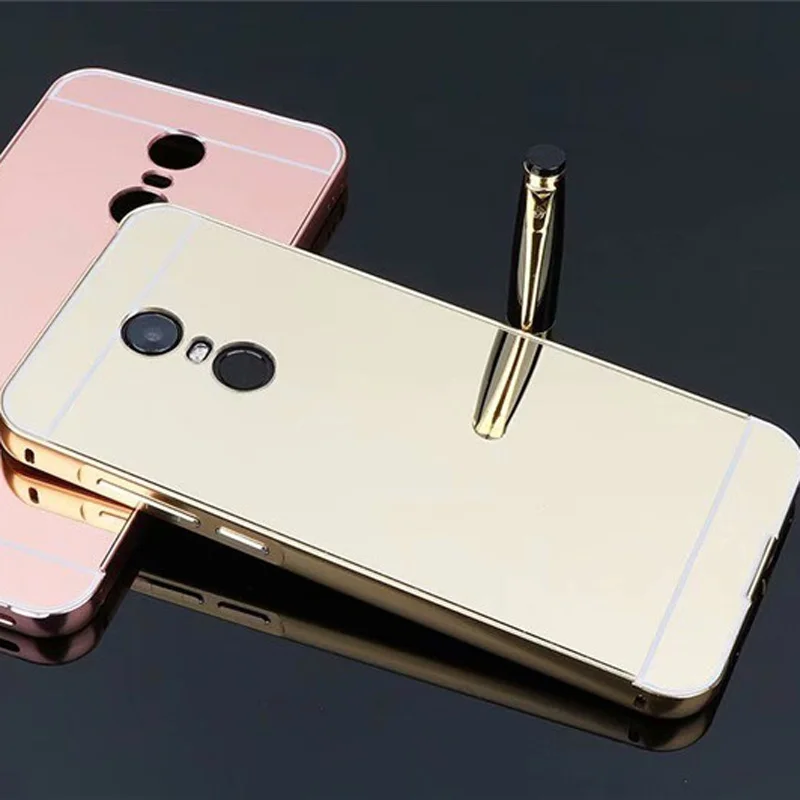 

Mirror PC Back Cover Cases For LG Q Stylus Plus QStylus+ Anti-knock Protection Case Plating Aluminum Metal Frame