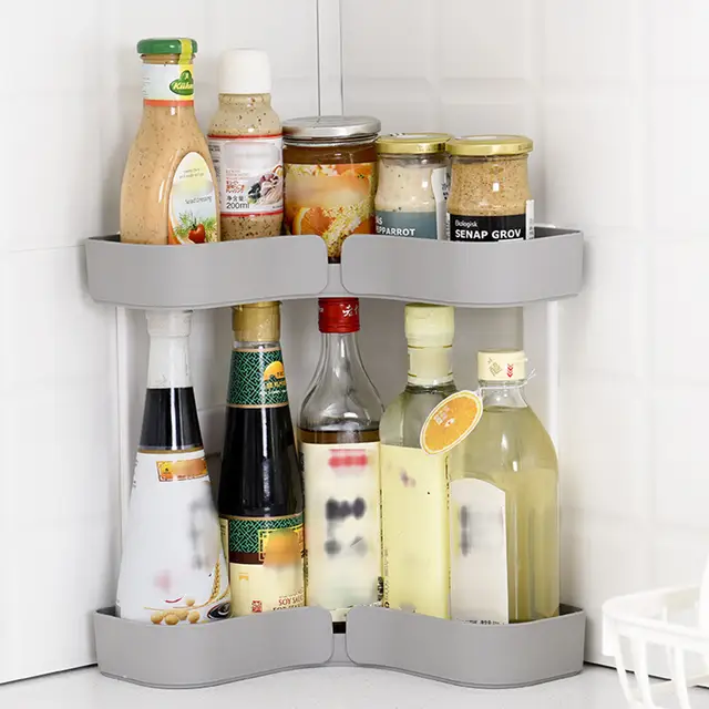 Countertop Two Layer Storage Shelves Rack Basket Corner Shelf Two Layer Storage Shelves Rack Basket