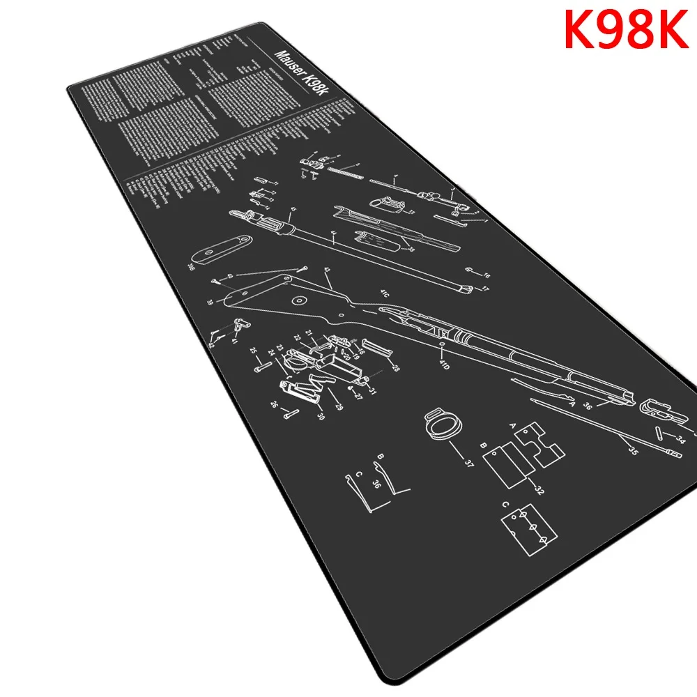 Tactical Hunting AR10 15 AK47 K98K SIG556 SKS Mosin-Nagant Нескользящая подставка для чистки ружья резиновый коврик полный список деталей посмотреть схема - Цвет: K98K