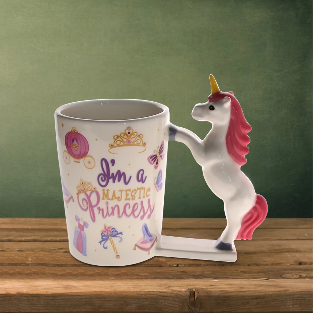 1 шт., волшебная розовая кружка с единорогом, кружка принцессы, керамическая кружка для кофе, чая, чашка с единорогом, единорогом, радужная кружка, единорог, подарок для влюбленных, идеи