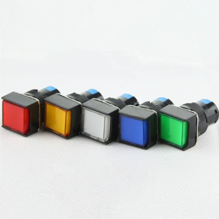 

Self Lock/Unlock NO NC LED Illuminated Light Square Pushbutton Switch 6/12/24/220V