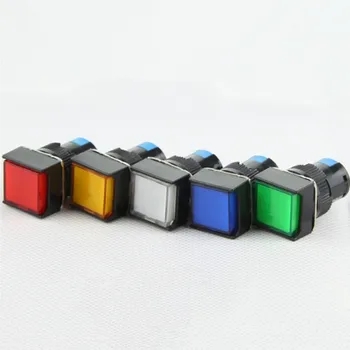 

Self Lock/Unlock NO NC LED Illuminated Light Square Pushbutton Switch 6/12/24/220V