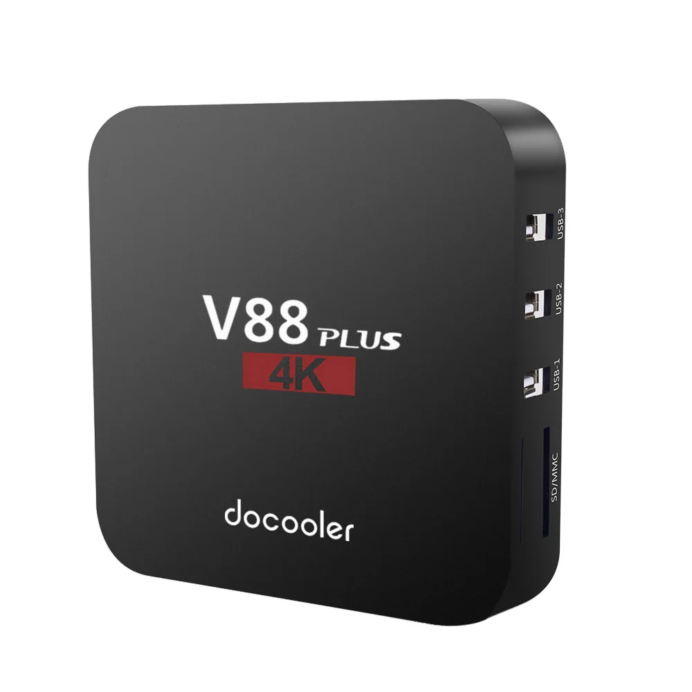 Docooler Smart Android tv Box V88 Plus Android 8,1 2 ГБ/16 ГБ RK3229 четырехъядерный телеприставка 4K коробка VP9 H.265 WiFi LAN HD медиаплеер