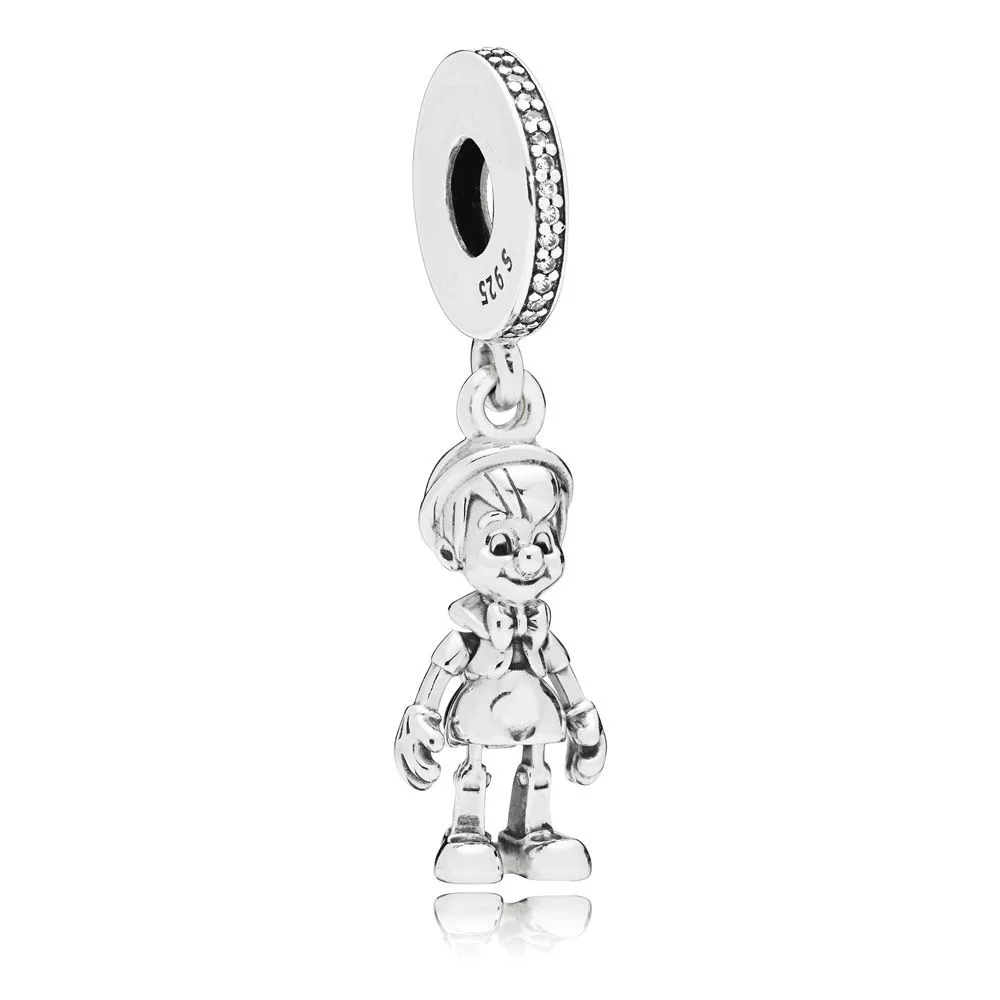 

2018 Authentic 925 Sterling Silver Bead Pinocchio Charm Fit Original Women Pandora Bangle Bracelet Gift DIY Jewelry Making