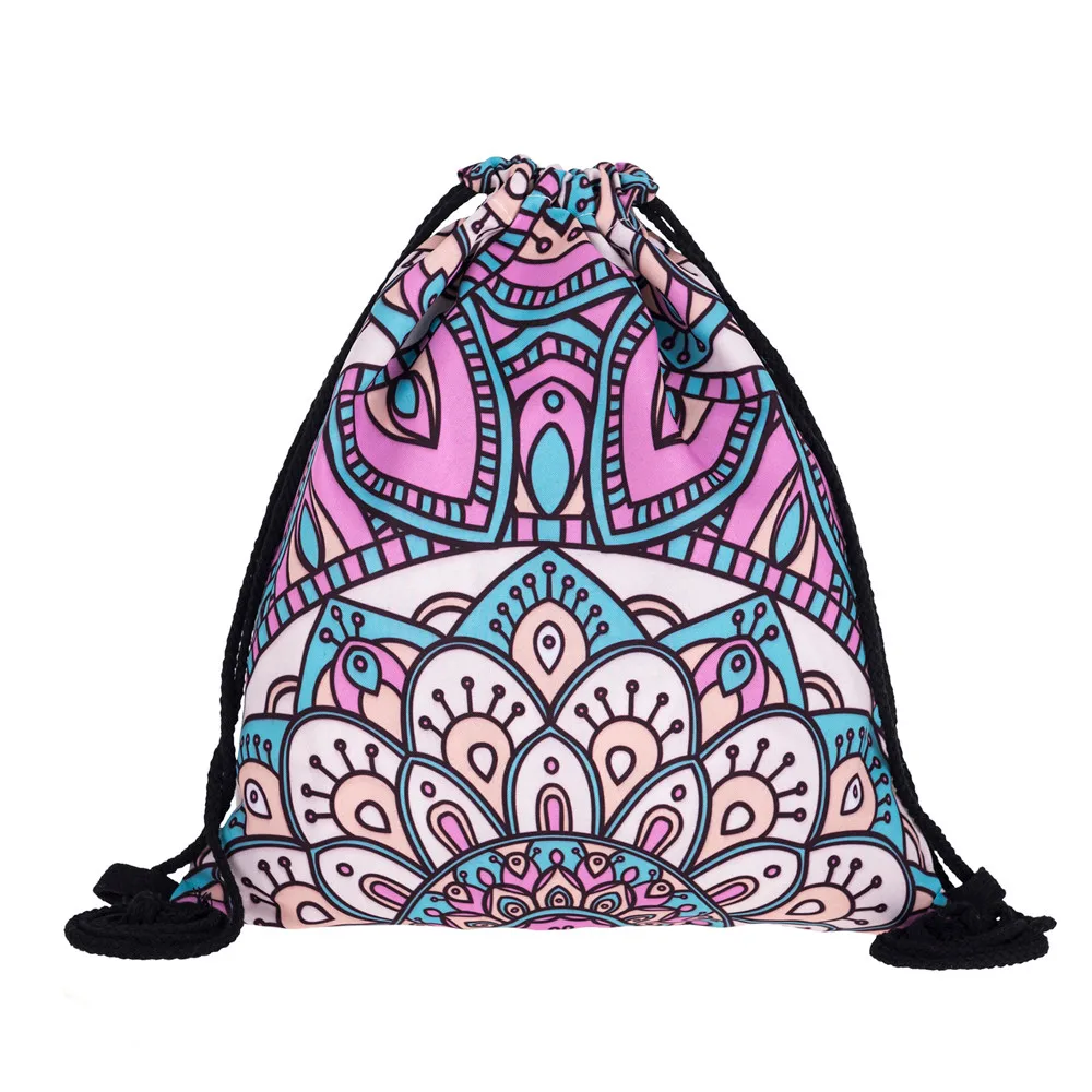 

Fashion Unisex Backpacks Mandala 3D Printing Bags Drawstring Backpack Travel Backpack School Shoulder Bag Bagpack