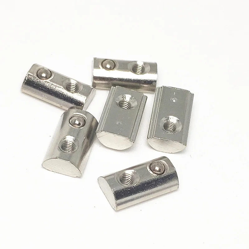 Drillpro 50pcs 30 Series Round Roll T Slot Elastic Nut Spring Nut for 30 Series