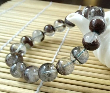 

001931 12mm genuine chlorite phantom garden quartz beads bracelet