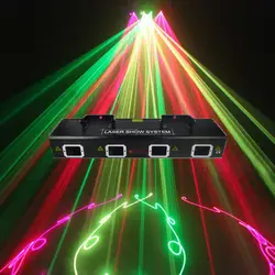 Профессиональное Освещение сцены 4 линзы красный зеленый DMX512 лазерное шоу огни вечерние ktv танец диско клуб барное сценическое освещение