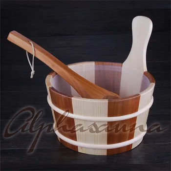 

Free shipping 4L Sauna Bucket and ladle Red Cedar& Pine with removal PE line Factory Sauna accessories, Wholesaler, Sauna Dealer