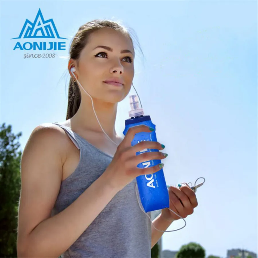 AONIJIE 2 шт. ТПУ бутылка для воды 250 мл 500 мл Спорт на открытом воздухе складной чайник без BPA мягкая колба для бега кемпинга пешего туризма Велоспорт
