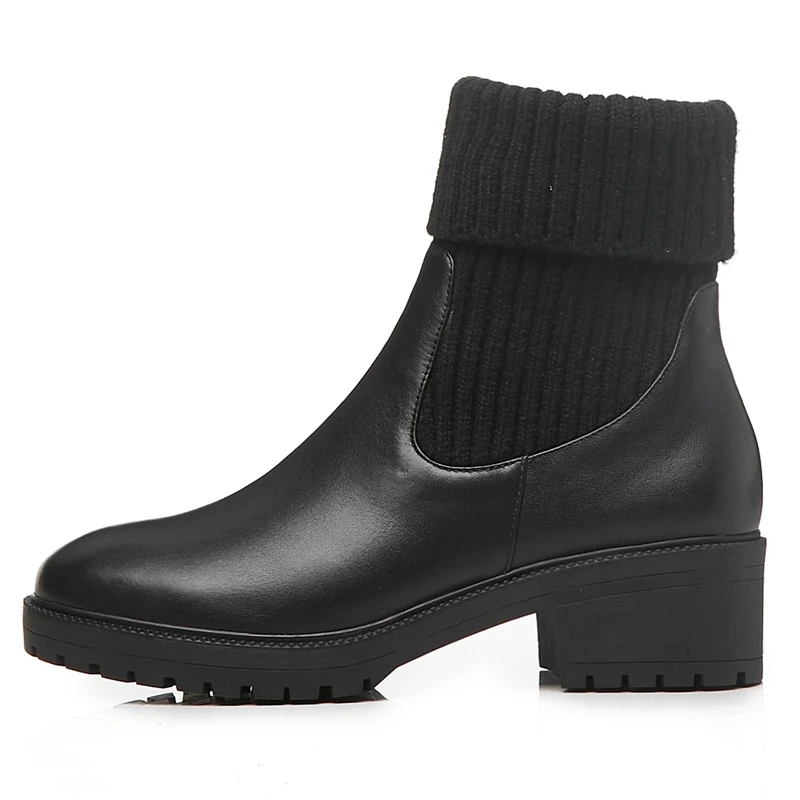Slip Ly258 Femmes Pour Tendance Anmairon Chaussures 2018 De Bout Taille Bottes Black sur Rond 39 Bottines 34 Base wnqFY1H