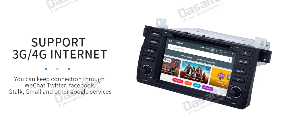 Top Dasaita 7" 1DIN Car Multimedia Android 8.0 for BMW E46 M3 318i 320i 325i 328i DVD Player Autoradio Steering Wheel Control MP3 14