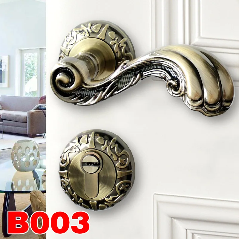 

2018 Real Padlock Cadeado Bronze Indoor European-style Door Lock Handle Of Hand Fission Mechanical Locks Magnetic Suction Mute