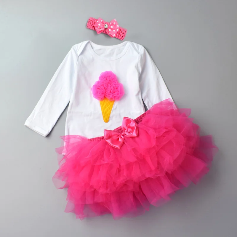 Г. Комплект праздничной одежды с цветочным рисунком для новорожденных девочек, одежда для первого дня рождения с юбкой-пачкой для девочек, костюм из тюля для малышей - Цвет: A16