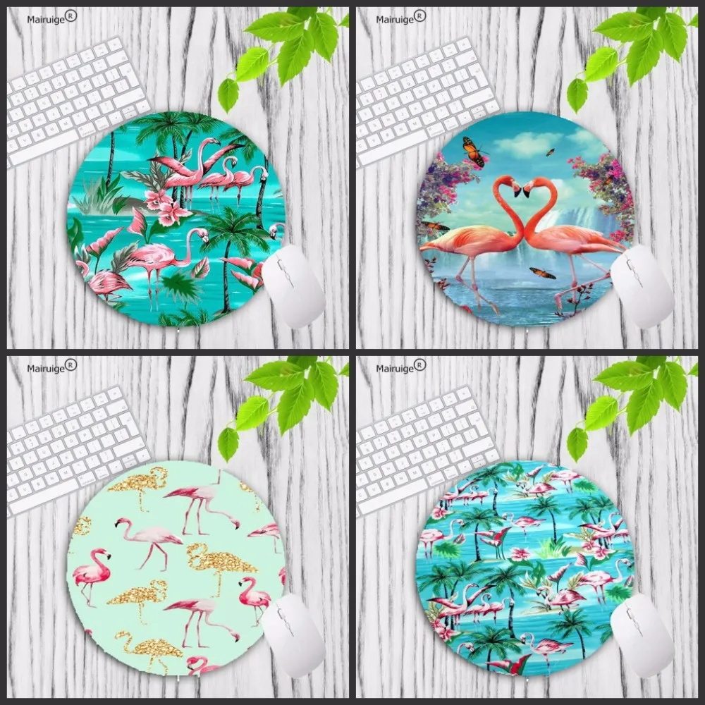 

Mairuige 20X20CM Flamingo mouse Pad Round pad to Mouse Notbook Computer Mousepad Cool Gaming Mouse Pad Gamer to Laptop For leaf