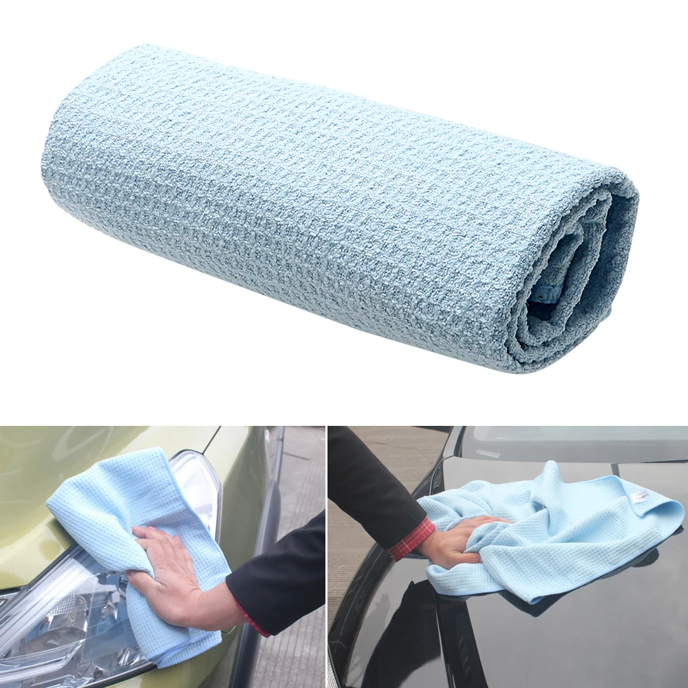 

80*48CM Car Wash Towel Auto Care Strong Water Absorption Car Accessories Waffle Texture Cleaning Cloths Handkerchief Soft
