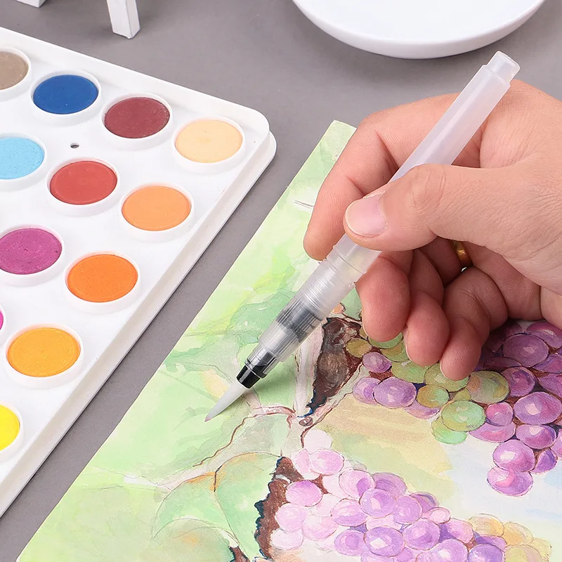 

3 Pcs Refillable Pilot Paint Brush Water Color Brush Pencil Ink Pen Soft Watercolor Brushes for Drawing Painting Art Supplies