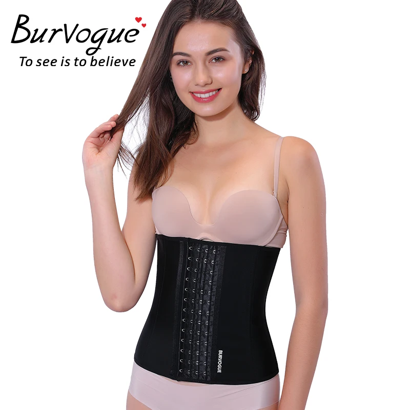 Burvogue Waist Trainer Corset for Weight Loss Women Latex Corset Body Shaper Tummy Waist Cincher Slimming Shaper Belt Shapewear thong shapewear